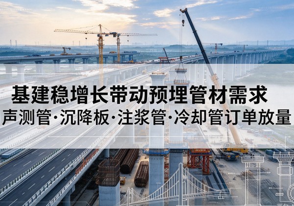 琅琊基建稳增长带动预埋监测管材需求，声测管、沉降板、注浆管订单持续放量